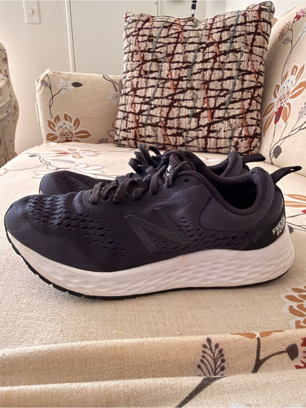 New Balance grey end  Black and White Fresh Foam Running Shoes
